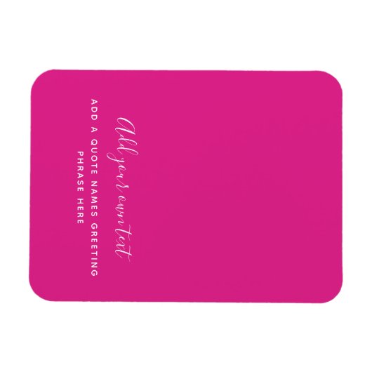 Creëer Eigen CERISE PINK Aangepaste tekst Magneet (Horizontaal)