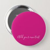 Creëer Eigen CERISE PINK Aangepaste tekst Ronde Button 4,0 Cm (Voorkant /achterkant)