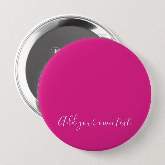 Creëer Eigen CERISE PINK Aangepaste tekst Ronde Button 4,0 Cm (Voorkant /achterkant)