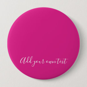 Creëer Eigen CERISE PINK Aangepaste tekst Ronde Button 4,0 Cm