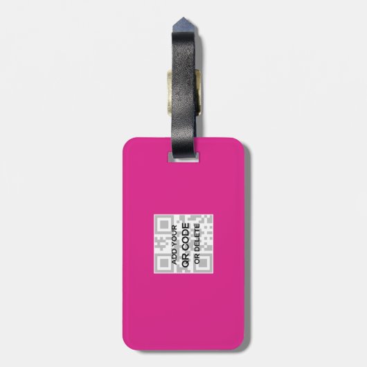 Creëer Eigen CERISE PINK QR CODE Visitekaartje Log Bagagelabel (Achterkant verticaal)