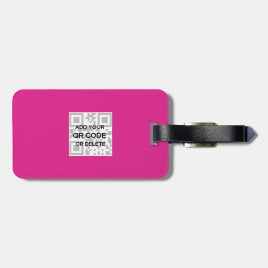 Creëer Eigen CERISE PINK QR CODE Visitekaartje Log Bagagelabel (Achterkant horizontaal)