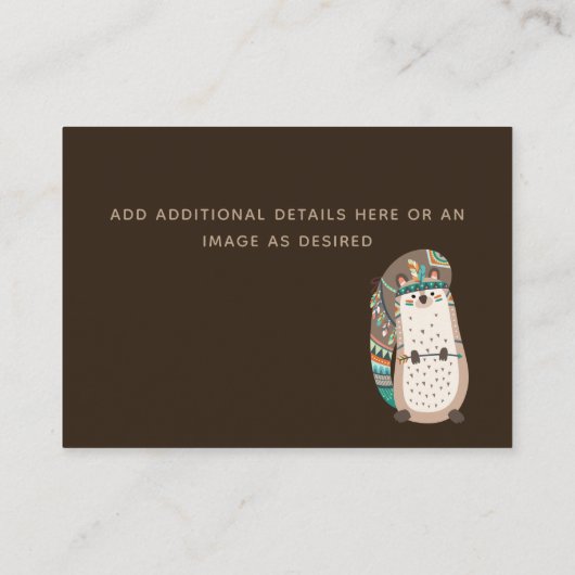 Creëer Eigen evenementen - Boshavens Informatiekaartje (Achterkant)