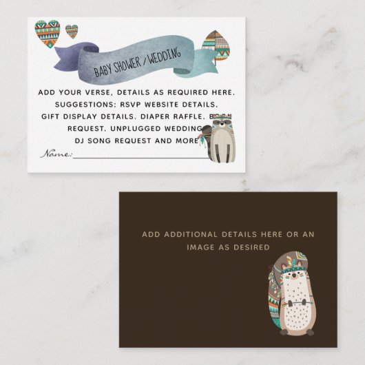 Creëer Eigen evenementen - Boshavens Informatiekaartje (Voorkant / Achterkant)