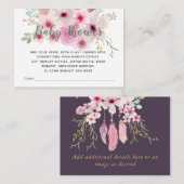 Creëer Eigen Event Details Inserts - BOHOPink Viol Informatiekaartje (Voorkant / Achterkant)