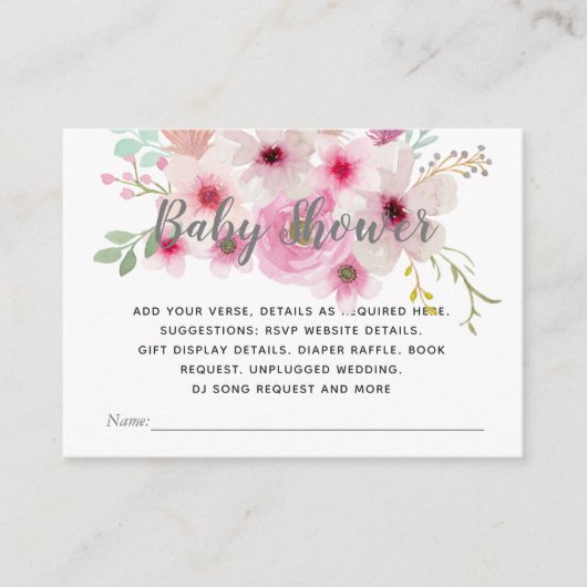 Creëer Eigen Event Details Inserts - BOHOPink Viol Informatiekaartje (Voorkant)