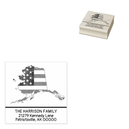 Creëer Eigen familienaam Alaska Retouradres Rubberstempel (Gestempeld)