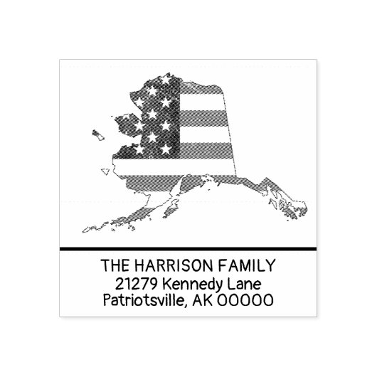 Creëer Eigen familienaam Alaska Retouradres Rubberstempel (Afrduk)