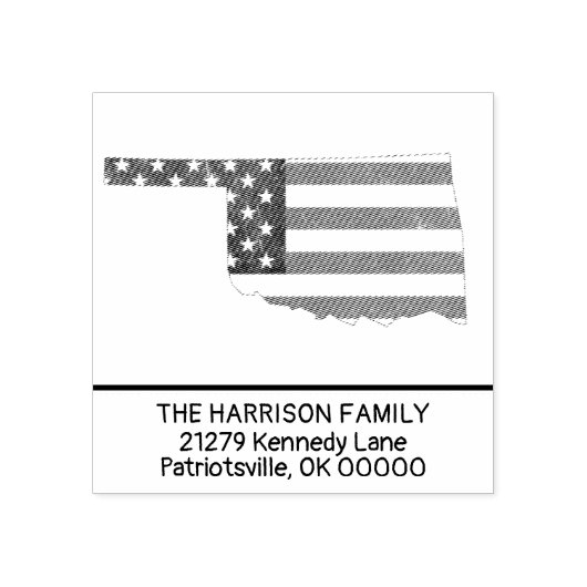 Creëer Eigen familienaam Oklahoma Retouradres Rubberstempel (Afrduk)