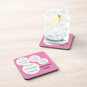 creëer eigen foto tekst sjabloon roze bier onderzetter (Rechterzijde)