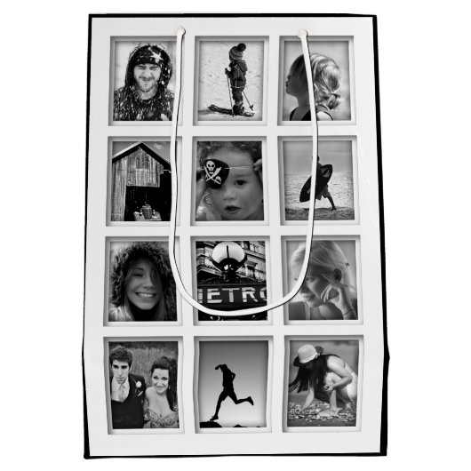 Creëer-Eigen fotocollage-cadeautas Medium Cadeauzakje (Achterkant)