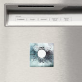 Creëer Eigen Gothic Misty Blue Waterverf Gepersona Magneet (Insitu (Vaatwasser))