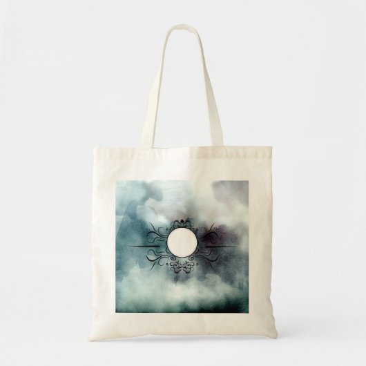 Creëer Eigen Gothic Misty Blue Waterverf Gepersona Tote Bag (Voorkant)