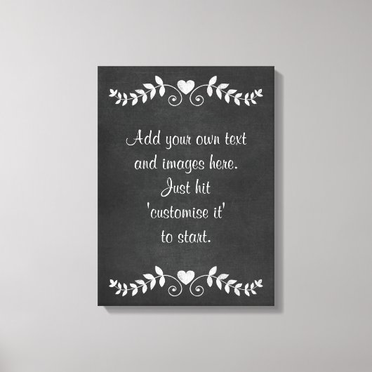 Creëer Eigen Krijtbord Wandkunst - menu, bord, spr Canvas Afdruk (Voorkant)
