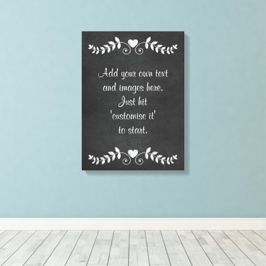 Creëer Eigen Krijtbord Wandkunst - menu, bord, spr Canvas Afdruk (Insitu (Houten vloer))