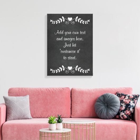 Creëer Eigen Krijtbord Wandkunst - menu, bord, spr Canvas Afdruk (Insitu (Woonkamer))