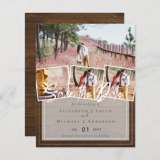 Creëer Eigen Modern Sparen de DatumKaarten van de  (Voorkant / Achterkant)