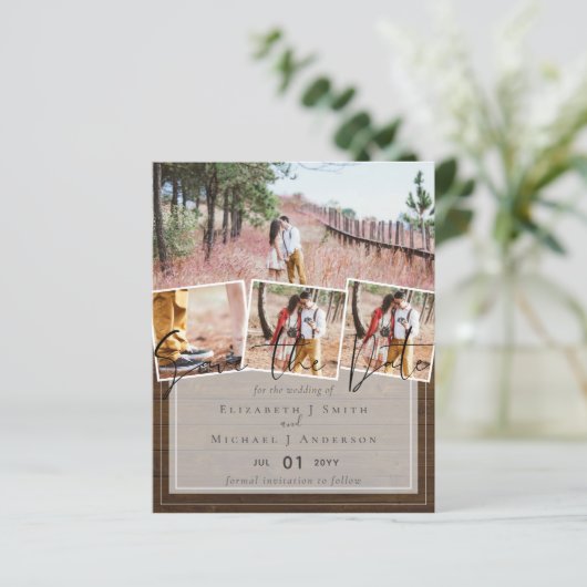 Creëer Eigen Modern Sparen de DatumKaarten van de  (Staand voorkant)