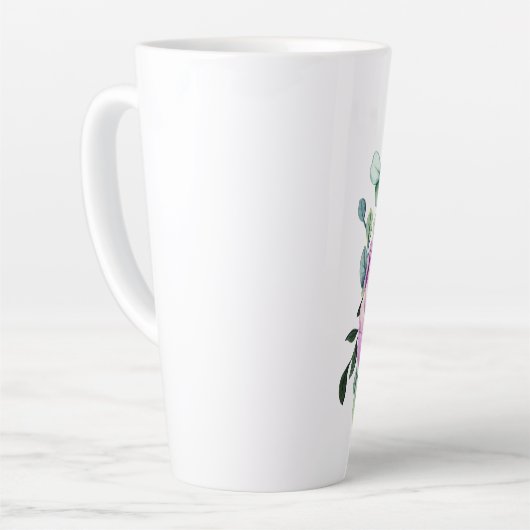 Creëer Eigen MOEDER van BRIDE GROOM Gift Named Flo Latte Mok (Linkerhoek)