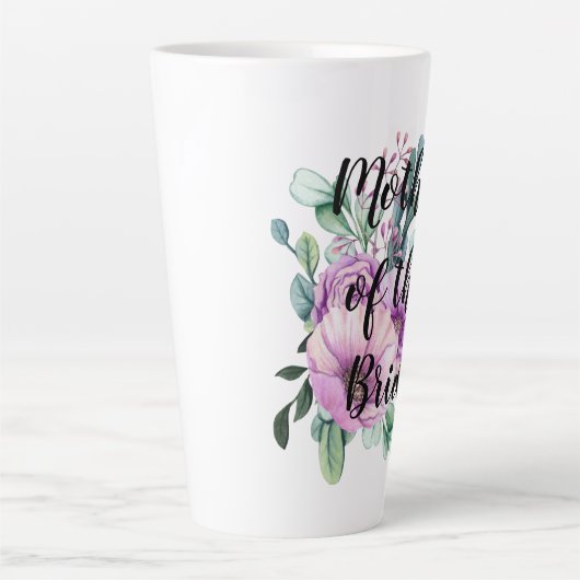 Creëer Eigen MOEDER van BRIDE GROOM Gift Named Flo Latte Mok (Voorkant)