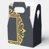 Creëer eigen monogram Elegant grijs goud op maat Bedankdoosjes (Geopend)