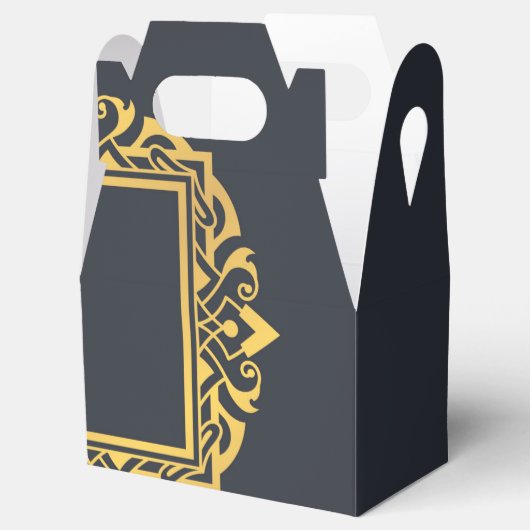 Creëer eigen monogram Elegant grijs goud op maat Bedankdoosjes (Geopend)