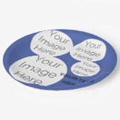 creëer eigen papieren foto tekst sjabloon blauw papieren bordje (Gekanteld)