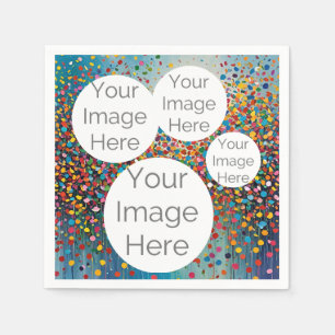 creëer eigen papieren foto tekst sjabloon confetti servet