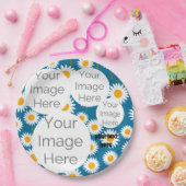 creëer eigen papieren foto tekst sjabloon daisy bordje (Feest)