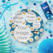 creëer eigen papieren foto tekst sjabloon daisy papieren bordje (Feest)