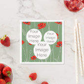 creëer eigen papieren foto tekst sjabloon klaproos servet (Insitu)