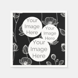 creëer eigen papieren foto tekst sjabloon klaproos servet