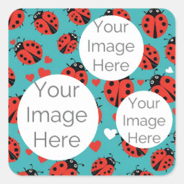 creëer eigen papieren foto tekst sjabloon lievehee vierkante sticker