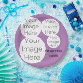 creëer eigen papieren foto tekst sjabloon paarse bordje (Feest)