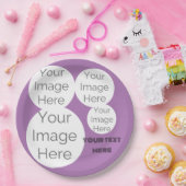 creëer eigen papieren foto tekst sjabloon paarse bordje (Feest)