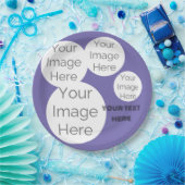 creëer eigen papieren foto tekst sjabloon paarse papieren bordje (Feest)