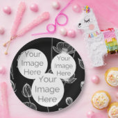 creëer eigen papieren foto tekst sjabloon poppy papieren bordje (Feest)