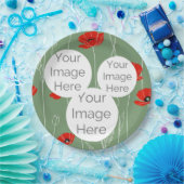 creëer eigen papieren foto tekst sjabloon poppy papieren bordje (Feest)