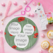 creëer eigen papieren foto tekst sjabloon poppy papieren bordje (Feest)