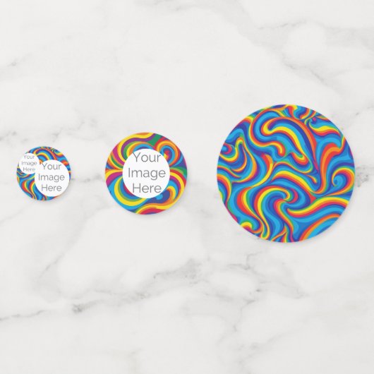 creëer eigen papieren foto tekst sjabloon regenboo confetti (Achterkanten)