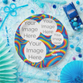 creëer eigen papieren foto tekst sjabloon regenboo papieren bordje (Feest)