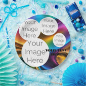 creëer eigen papieren foto tekst sjabloon regenboo papieren bordje (Feest)