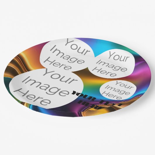 creëer eigen papieren foto tekst sjabloon regenboo papieren bordje (Gekanteld)