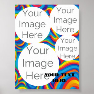 creëer eigen papieren foto tekst sjabloon regenboo poster