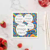 creëer eigen papieren foto tekst sjabloon regenboo servet (Insitu)