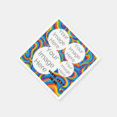 creëer eigen papieren foto tekst sjabloon regenboo servet (Hoek)