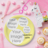 creëer eigen papieren tekst sjabloon gele foto papieren bordje (Feest)