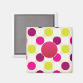 Creëer Eigen PINK YellowGreen Polkadot gepersonali Magneet (Voorkant / Achterkant)