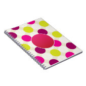 Creëer Eigen PINK YellowGreen Polkadot gepersonali Notitieboek (Rechterzijde)