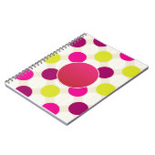 Creëer Eigen PINK YellowGreen Polkadot gepersonali Notitieboek (Linkerzijde)